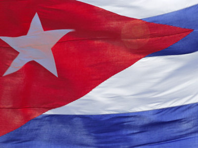 Close-up of the Cuban Flag, Havana, Cuba