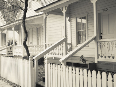 USA, Florida, Tampa, Ybor City, Cuban Heritage Area, Centennial Park, Row Houses