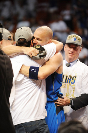 Dallas Mavericks v Miami Heat - Game Six, Miami, FL - June 12: Jason Kidd and Mark Cuban