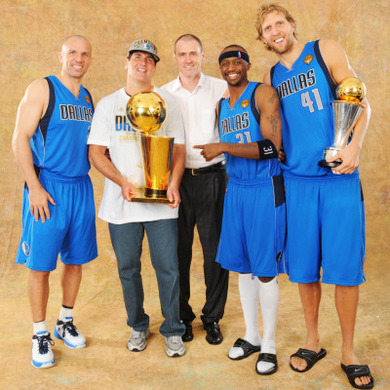 Dallas Mavericks v Miami Heat - Game Six, Miami, FL - June 12: Jason Kidd, , Mark Cuban, Rick Carli